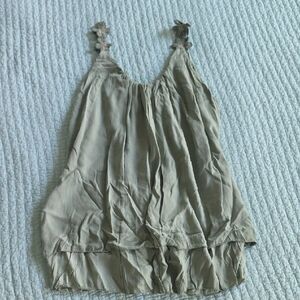 Beige Sleeveless Top with Floral Straps